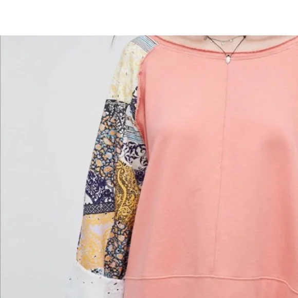 Free People Suns Out Patchwork Sleeve top - Picture 5 of 9